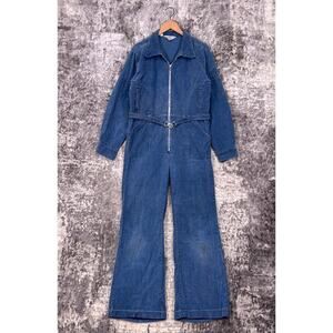 Vintage The Flick Jumpsuit Large Womens Vintage Corduroy Wide Flare Coverall